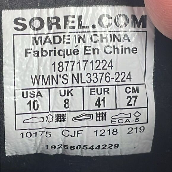 Sorel Lexie Wedge Tan Leather Gray Felt Women’s Sz 10 Lace Up Hidden Wedge Boots - Picture 6 of 11